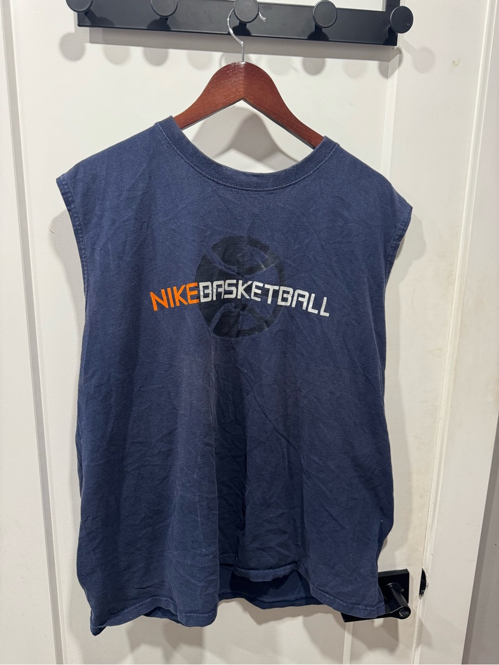 Vintage 90s Nike Mens Navy Basketball Sleeveless Tee (XL)